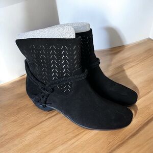 New in box black suede boots. Abel